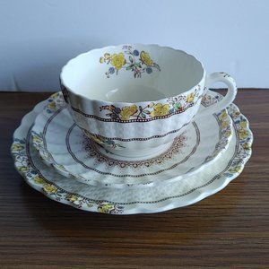 Vintage Copeland Spode Buttercup Teacup and Saucer with Bread Plate